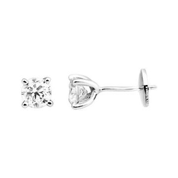Boucles D'oreilles  Clou Diamant 0.90ct Gh-Si Or Blanc