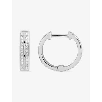 Boucles D'oreilles  Créoles Diamant 0.12ct Gh-P1p2 Or Blanc