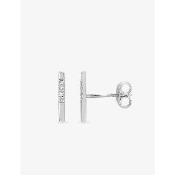 Boucles D'oreilles  Clou Diamant 0.03ct Gh-P1p2 Or Blanc