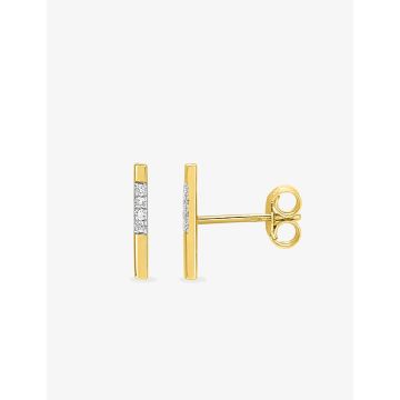 Boucles D'oreilles  Clou Diamant 0.03ct Gh-P1p2 Or750 Bicolore
