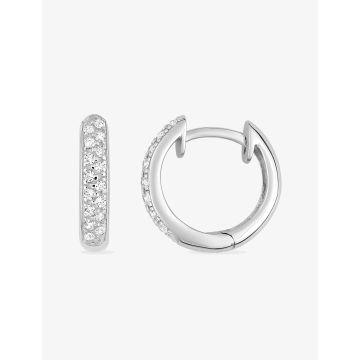 Boucles D'oreilles  Créoles Diamant 0.19ct Gh-P1p2 Or Blanc