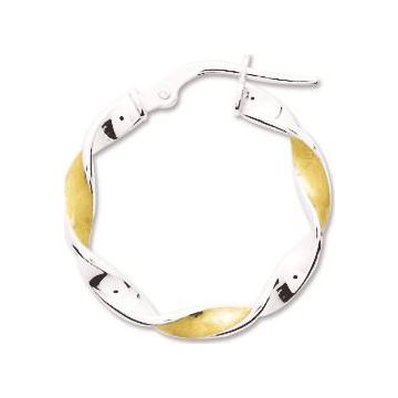 Créoles torsadées or jaune rhodié
