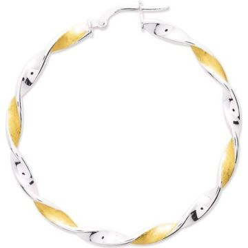 Créoles torsadées or jaune rhodié