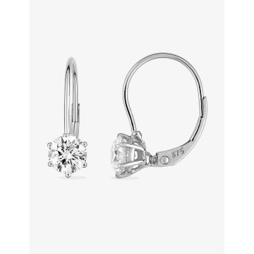 Boucles D'oreilles  Dormeuse Oxyde De Zirconium Or Blanc