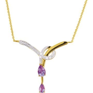Collier Diam 0.03Ct + Amethyst