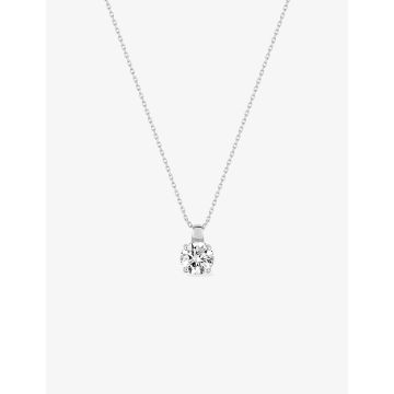 Collier Pendentif Oxyde De Zirconium Or Blanc