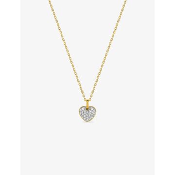 Collier Oxyde De Zirconium Or Jaune+Rh