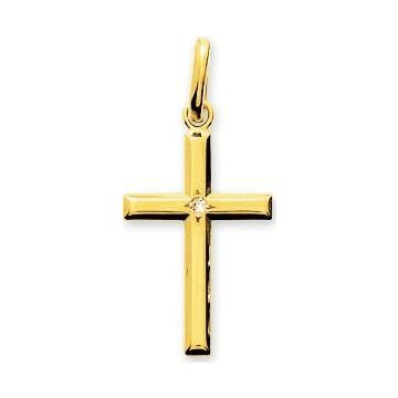 Pendentif croix dia. 0.01CT or jau