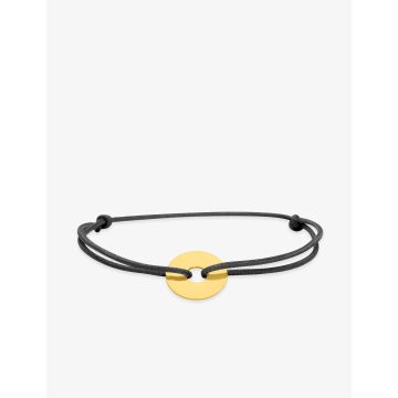 Bracelet Cordon Noir Motif Or Jaune