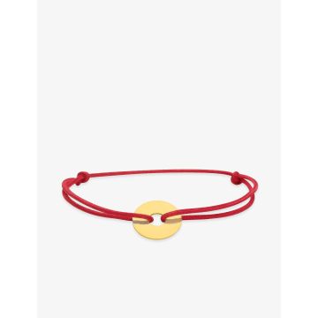 Bracelet Cordon Rouge Motif Or Jaune