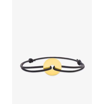 Bracelet Cordon Noir Motif Or Jaune