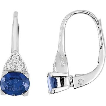Boucles D'oreilles  Dormeuse Saphir K Diamant 0.06ct Or750
