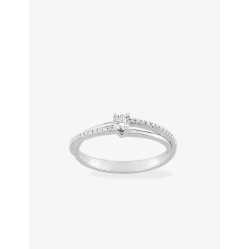 Bague Diamant 0.12+0.09=0.21 Or Blanc