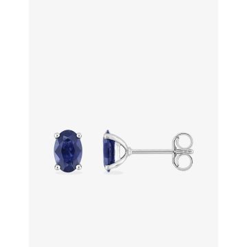 Boucles D'oreilles  Clou Saphir 1.13ct Or Blanc