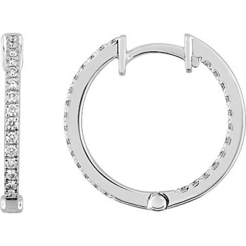 Boucles D'oreilles  Créoles Diamant 0.402 Or Blanc