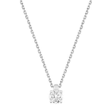 Collier Diamant 0.50 Or Blanc