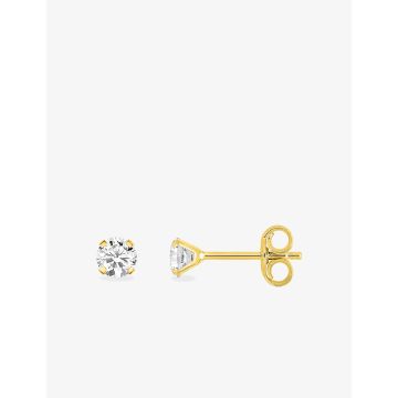 Boucles D'oreilles  Clou Oxyde De Zirconium Or Jaune