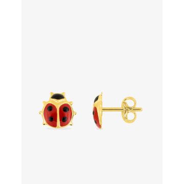 Boucles D'oreilles  Clou Laque Or Jaune