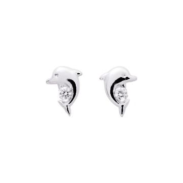 Boucles D'oreilles  Clou Oxyde De Zirconium Or Blanc