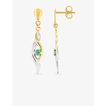BO émeraude or jaune + rhodium