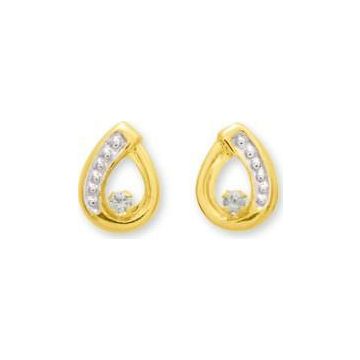 Boucles d'oreille or jaune zirconiu