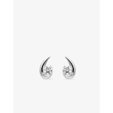 Boucles D'oreilles  Clou Oxyde De Zirconium Or Blanc