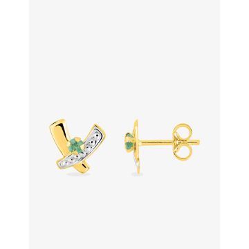 BO émeraude or jaune + rhodium