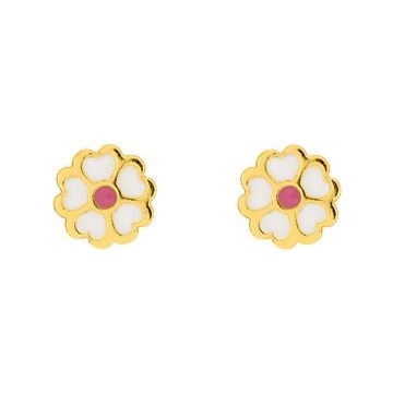 Boucles D'oreilles  Clou+Vis Enfant Laque Or Jaune
