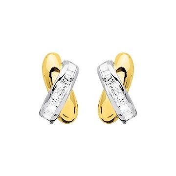 Boucles D'oreilles  Créoles Bicolore