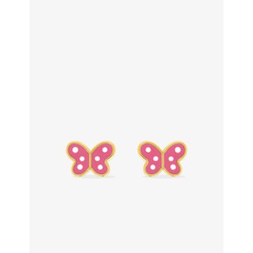 Boucles D'oreilles  Clou Laque Or Jaune
