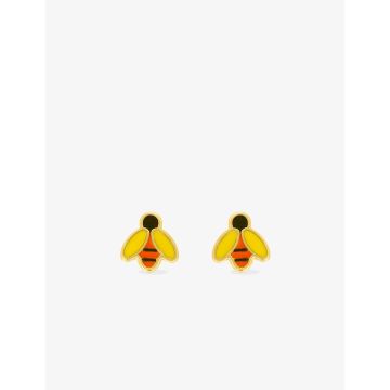 Boucles D'oreilles  Clou Laque Or Jaune