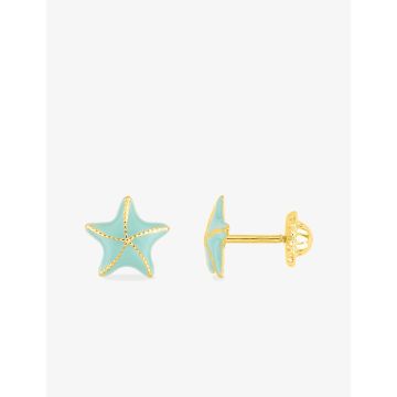 Boucles D'oreilles  Clou Laque Or Jaune