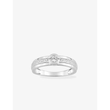 Bague Diamant 0.13ct Gh-P1p2 Or Blanc