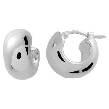 Boucles D'oreilles  Créoles  Or Jaune+Rh