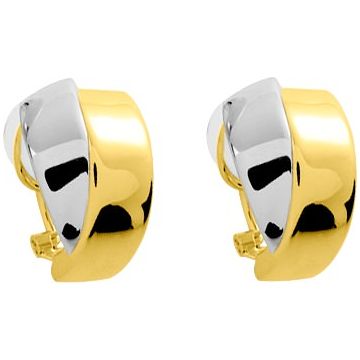 Boucles D'oreilles  Créoles  Or Jaune+Rh