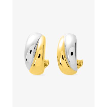 Boucles D'oreilles  Créoles  Or Jaune+Rh