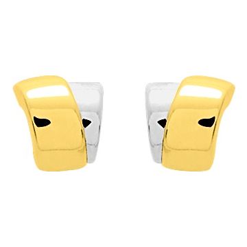 Boucles D'oreilles  Créoles  Or Jaune+Rh