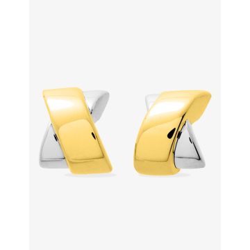Boucles D'oreilles  Créoles  Or Jaune+Rh