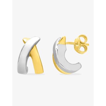 Boucles D'oreilles  Créoles  Or Jaune+Rh