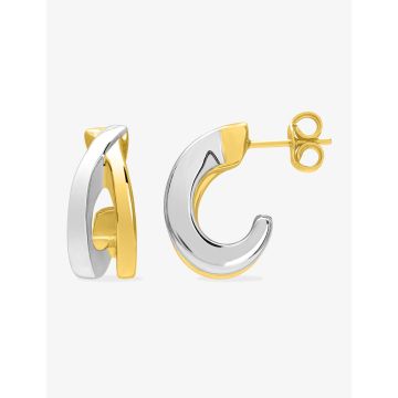 Boucles D'oreilles  Créoles  Or Jaune+Rh