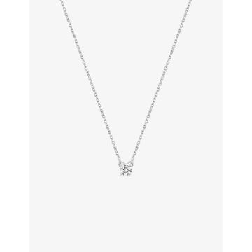 Collier Soli. 0.20ct Or Blanc