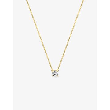 Collier Soli. 0.3ct Or Jaune