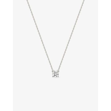 Collier Soli. 0.4ct Or Blanc