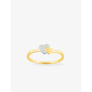 Bague Coeurs Or Jaune+Rh