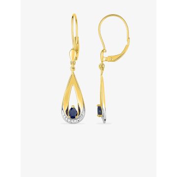 Boucles D'oreilles Brisure Saphir Bicolore