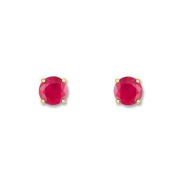 Boucles D'oreille Puces Or Rubis