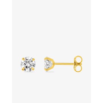Boucles D'oreilles  Clou  Oxyde De Zirconium 1.68c Or Jaune