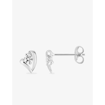 Boucles D'oreilles  Clou Oxyde De Zirconium Or Blanc