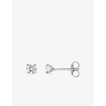 Boucles D'oreilles  Clou Oxyde De Zirconium Or Blanc