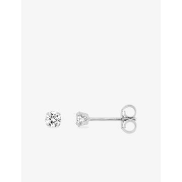 Boucles D'oreilles  Clou Oxyde De Zirconium Or Blanc